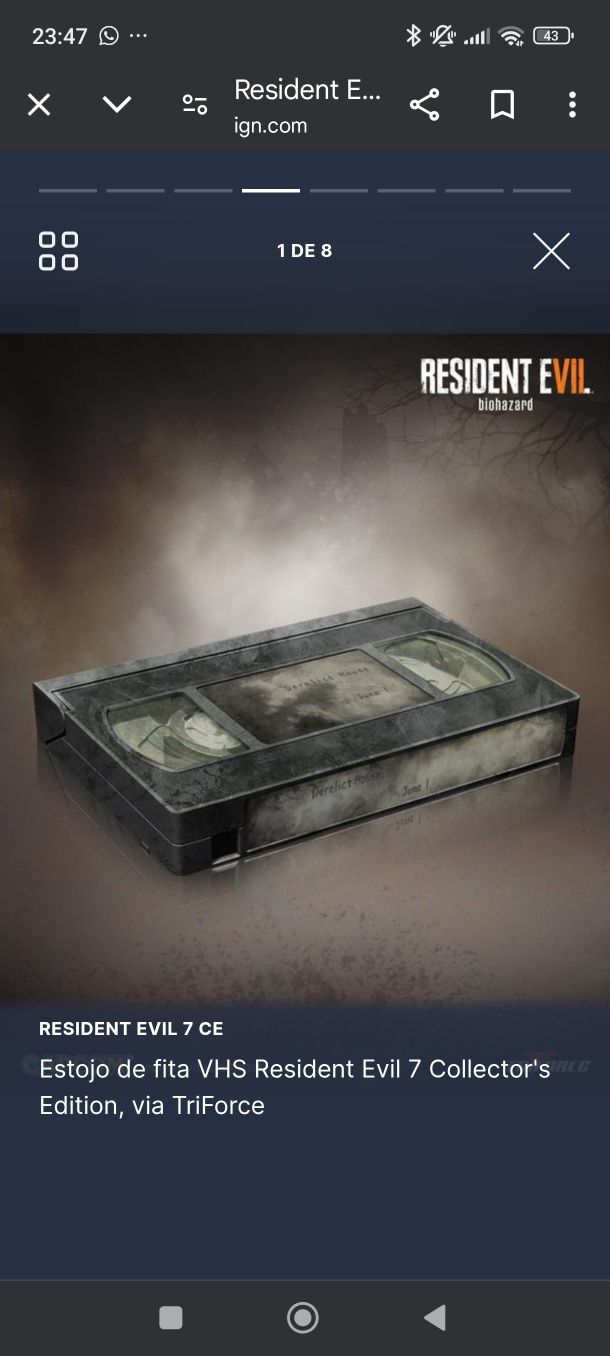 Vendo residente evil 7 Capcom collectors edition RARA com musica