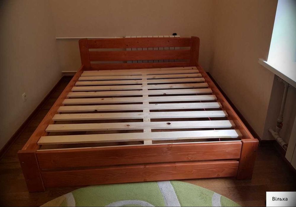 Ліжко Верона массив дерева сосна. Деревянная кровать двоспальна