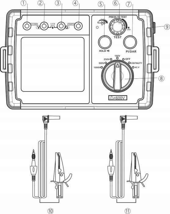 Miernik Rezystancji Izolacji Tester Instalacji LCD
