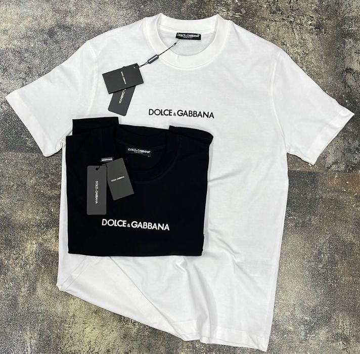 РАСПРОДАЖА! Dolce Gabbana брендовая мужская футболка черная белая
