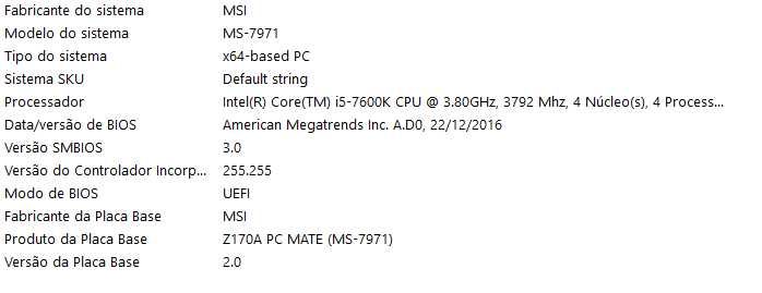 PC - i5-7600K com GTX 1050
