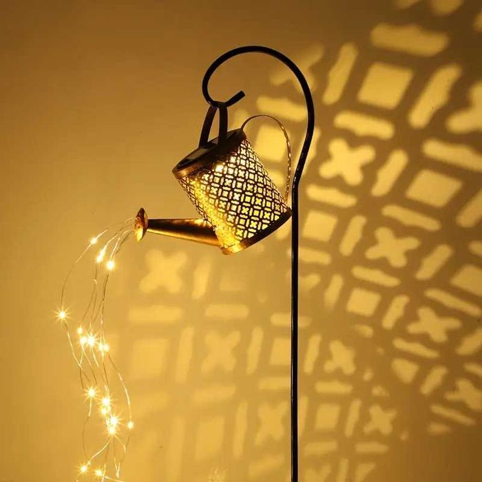 Lampa solarna ogrodowa wbijana konewka led czujnik zmierzchu