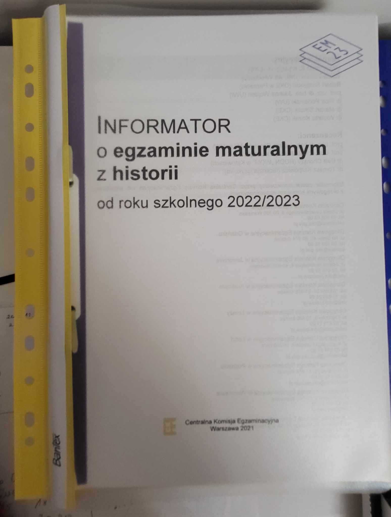 informator o egzaminie maturalnym z historii 2022/2023