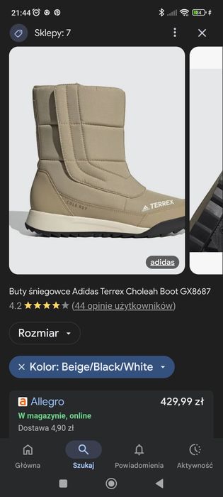 Śniegowce nieprzemakalne Adidas terrex 36
