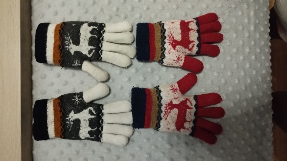 Rękawiczki ciepłe zestaw gratis 6 10 lat nauszniki 128