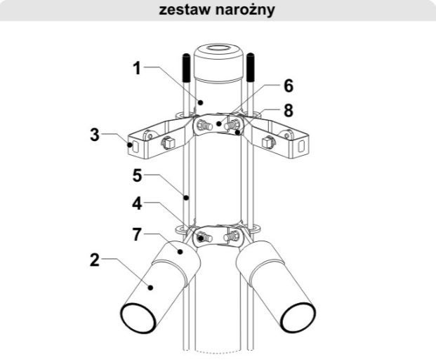 Słupek ocynkowy fi42 1,7m słupki ocynk 170cm zastrzał siatka 120cm