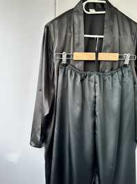 Атласний комбінований комплект штани/халат