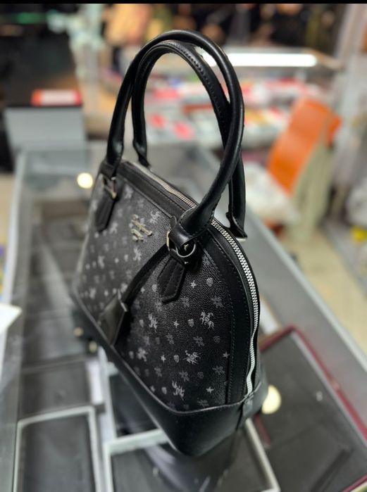 Сумка женская David Jones черная и коричневая на 2 ручках