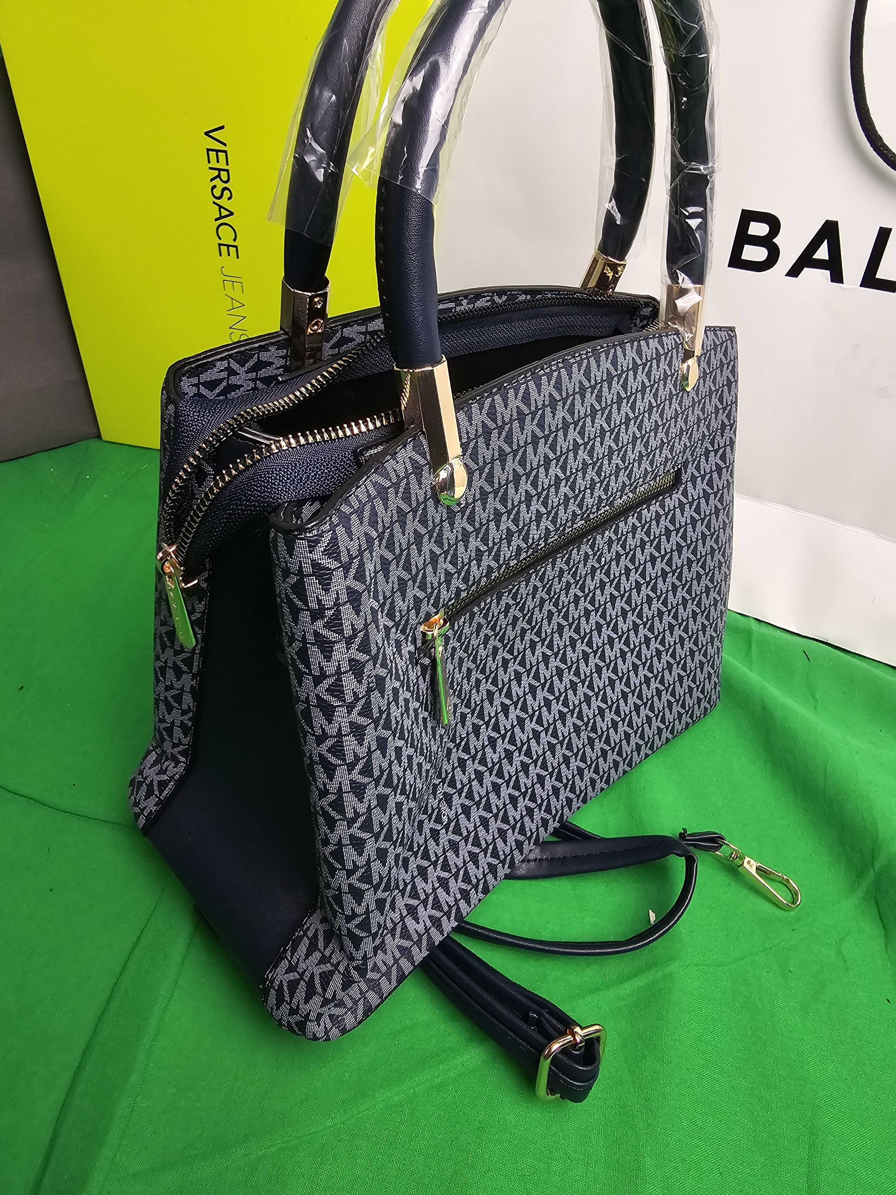 Torebka MK srednia Torba grafit Michael Kors z dlugimi raczkami pasek