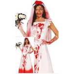 Strój Krwawa Panna Młoda rozm. M halloween zakrwawiona