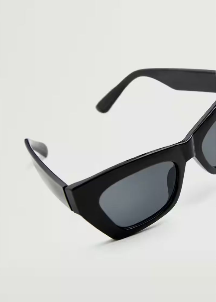 Mango okulary przeciwsłoneczne geometryczne y2k czarne kocie grube