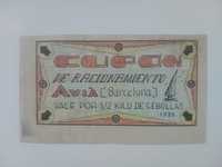 Banknot Hiszpania Barcelona - kupon żywnościowy z 1939 r. -wojskowy-