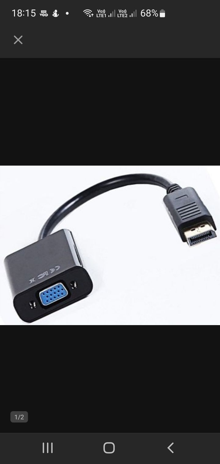 Adapter przejściówka DisplayPort - VGA
