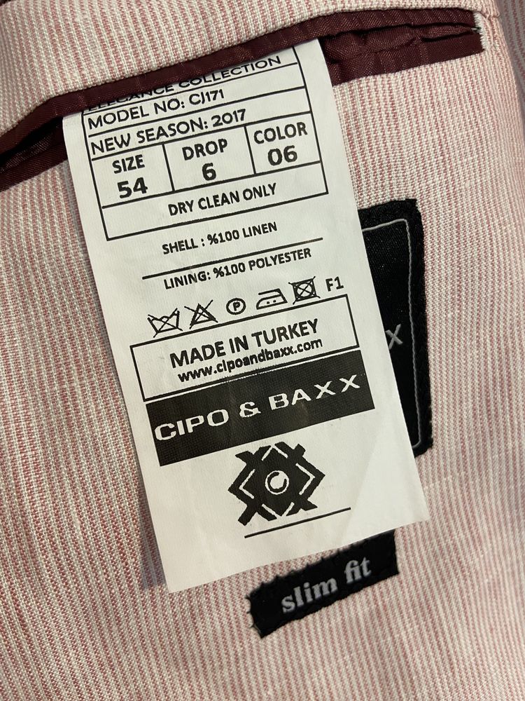 Cipo & Baxx 54 XL różowa nowa z metką męska marynarka slim fit