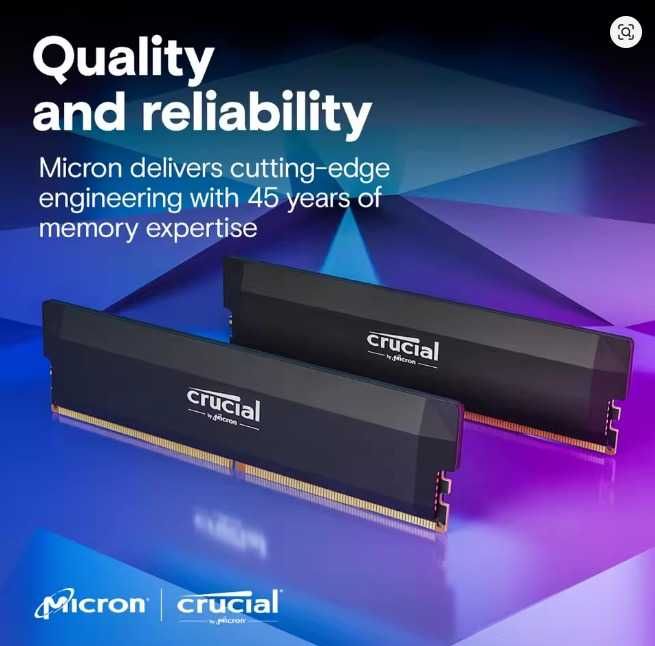 Memória RAM Crucial Pro OC DDR5 6000MHz 32GB 2x16GB XMP 3.0 e AMD EXPO