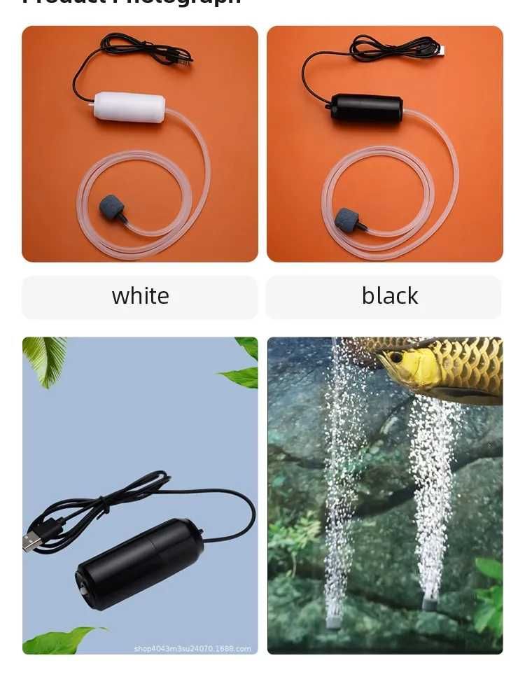 USB бесшумный оксигенатор для аквариума, насос для подачи кислорода