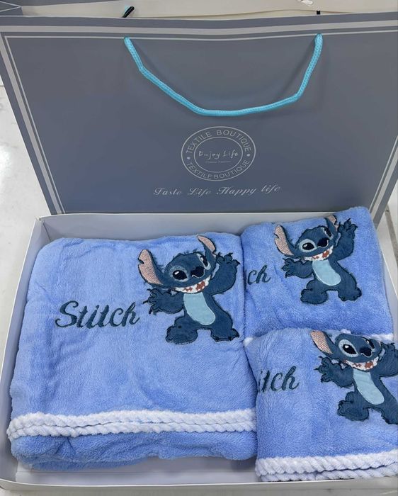 Conjunto de 3 Toalhas - Stitch, Angel e HelloKitty