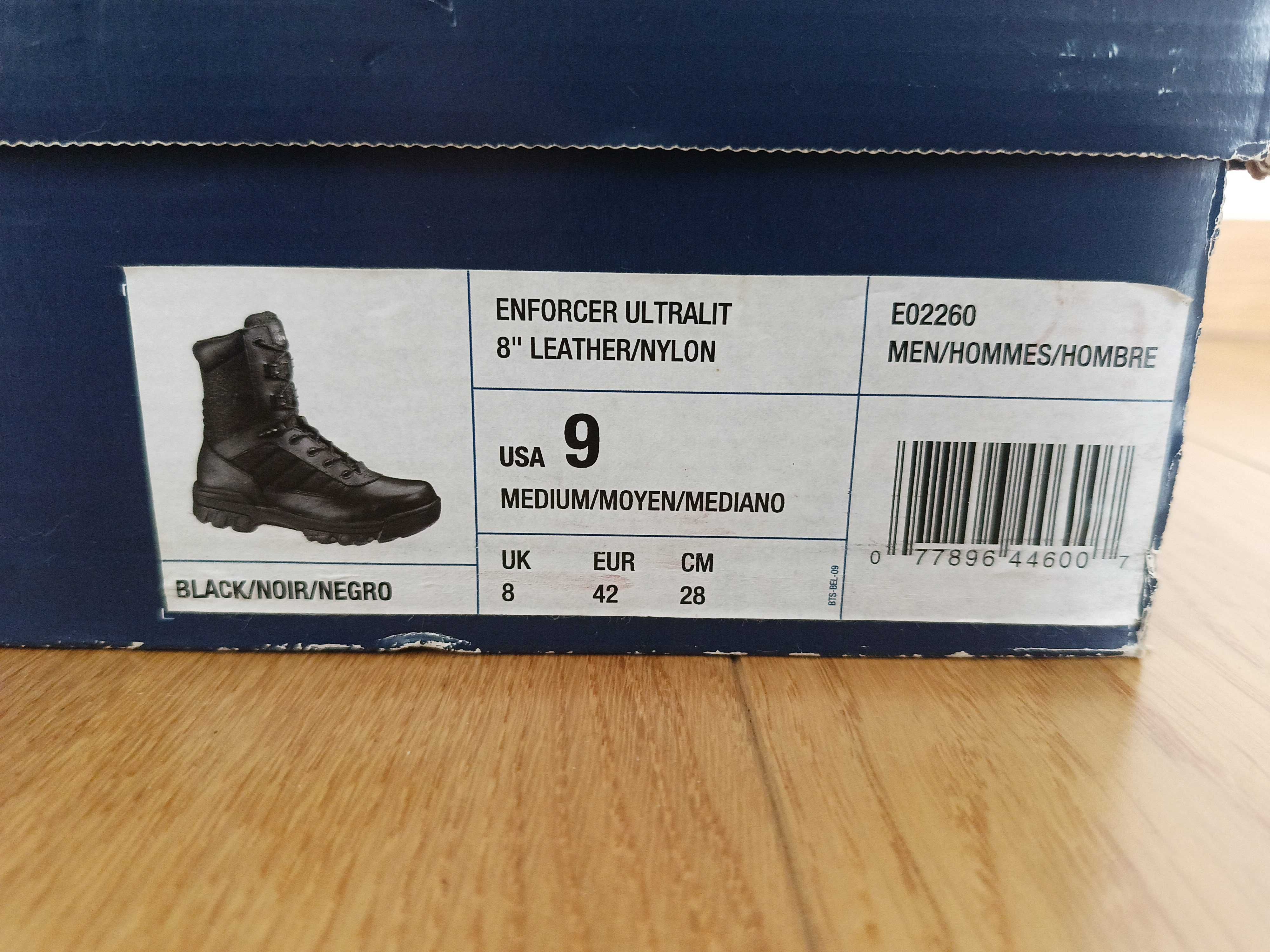 Buty męskie Bates Enforcer Ultralit E02260 skórzane czarne rozm. 42