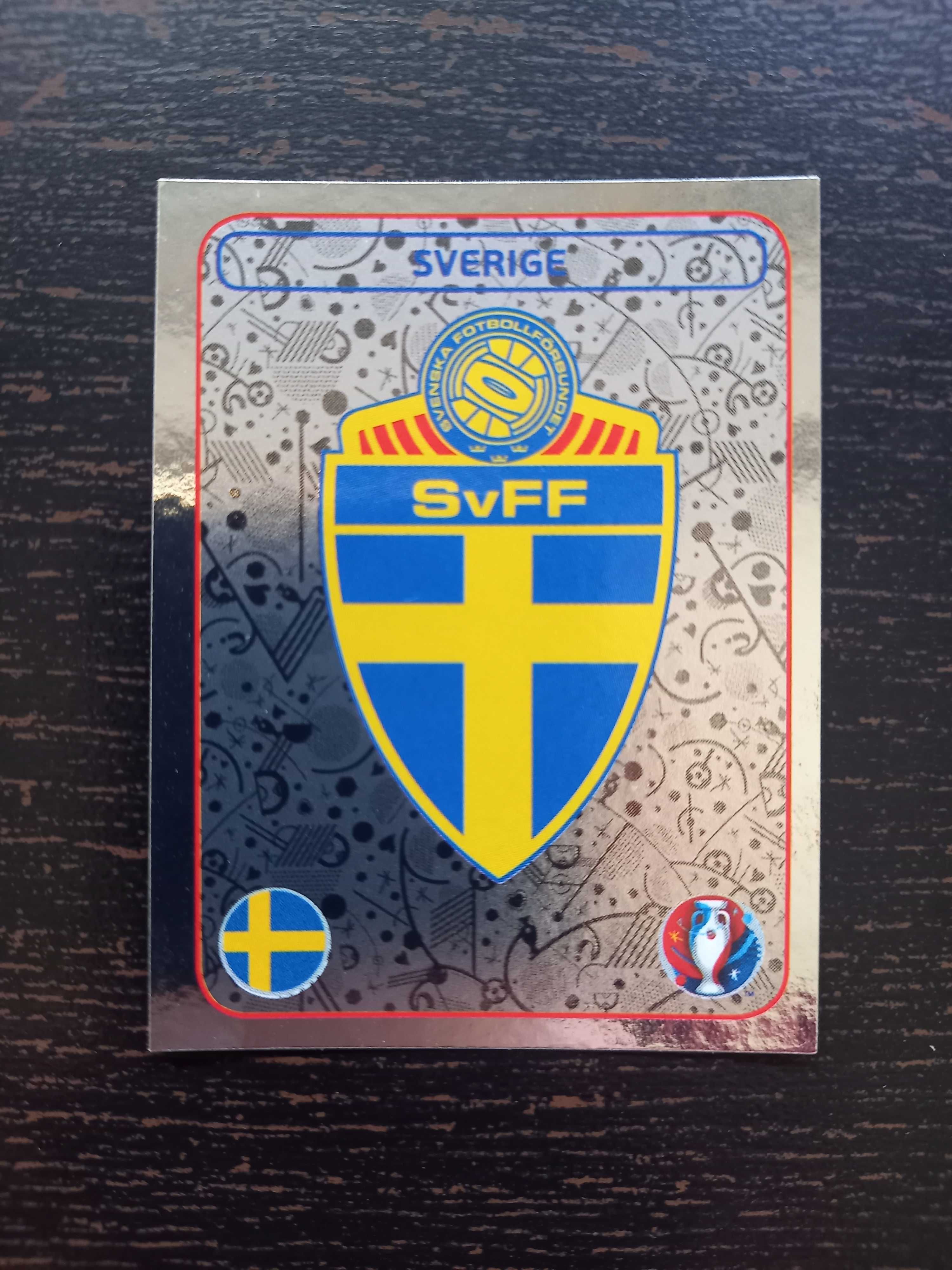 Cromo futebol Emblema Suecia(UEFA Euro France 2016)Panini