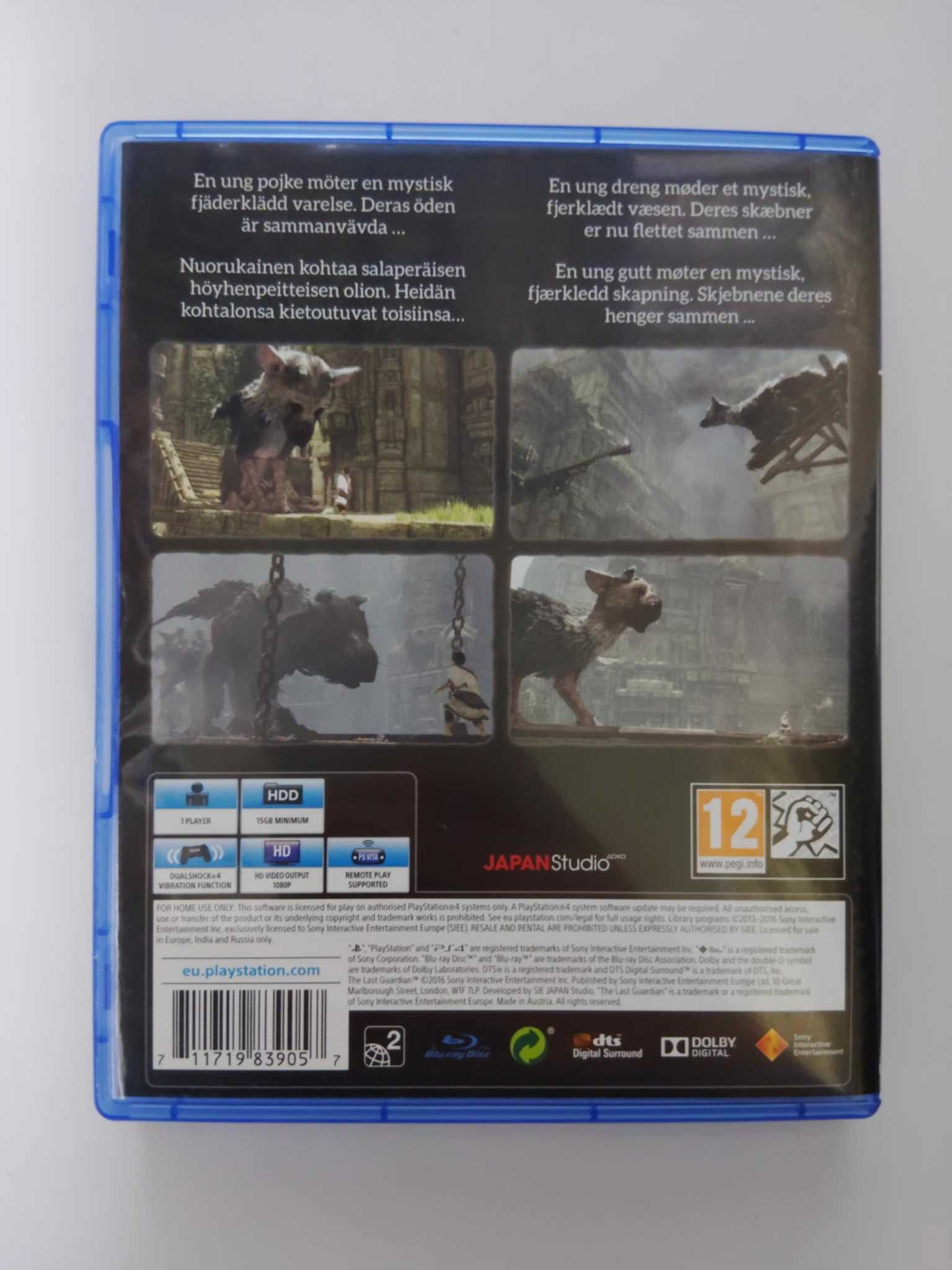 The Last Guardian PS4 Polskie napisy są w grze / okładka zagraniczna
