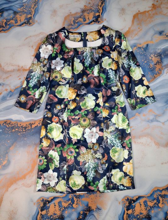 Миди платье Petro Soroka женское трапеция красное и с цветами