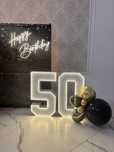 Cyfra 50 led urodziny impreza ścianka dekoracyjna Happy Birthday ledon