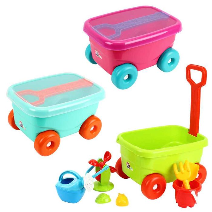 Візок каталка з ручкою з набором для гри з піском та водою ТехноК 1409