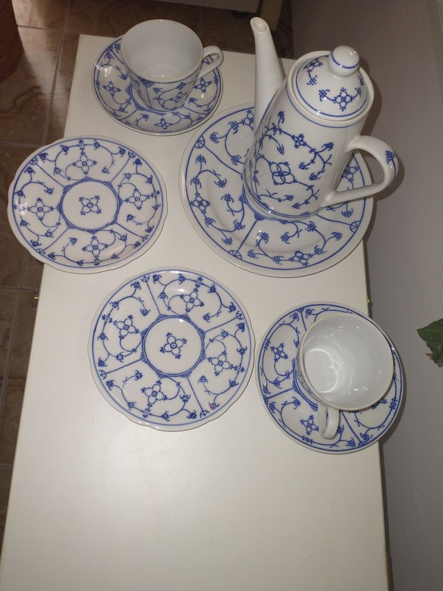 Zestaw do mokki,kawa wzór słomkowy 0,1 l. Jager Blau Saks