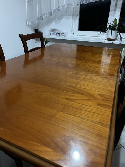 Komplet menli do jadalni - stół z krzesłami, szafa, komoda i lustro