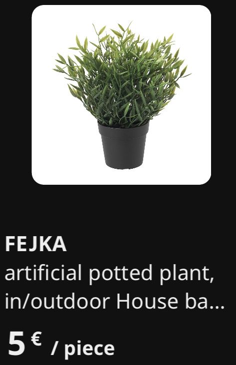 Vaso Rosepeppar + 2 plantas artificiais Ikea