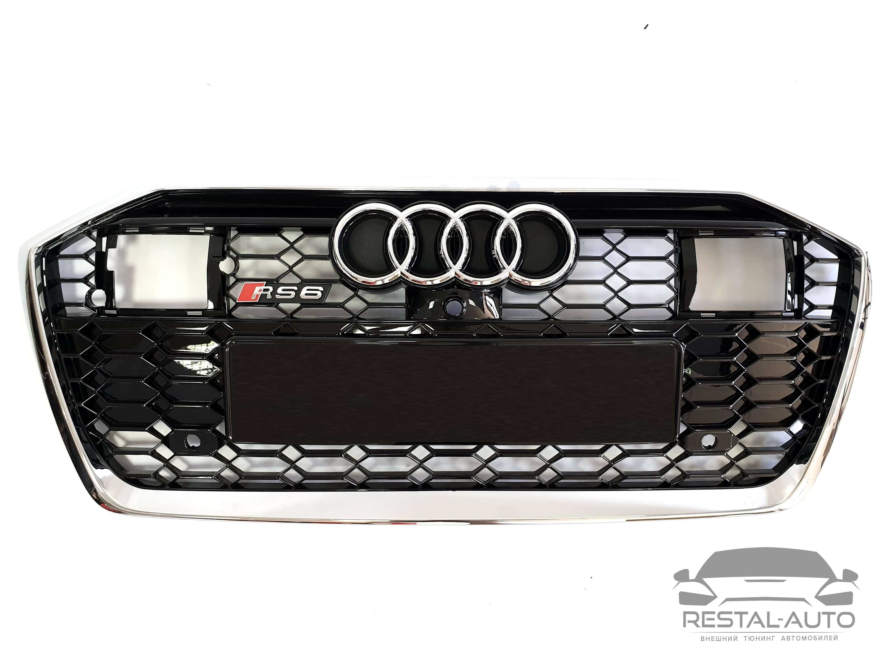 Решетка радиатора в стиле RS на Audi A6 c8 2018 - 2021