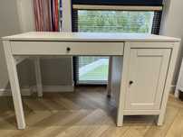 Biurko drewniane białe Hemnes Ikea