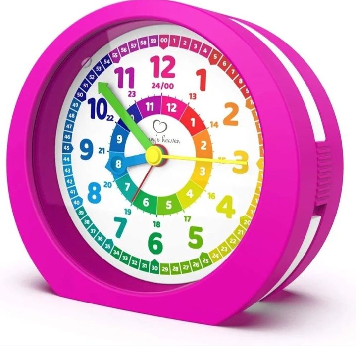 Zegarek budzik dzieciecy fioletowy do nauki czasu