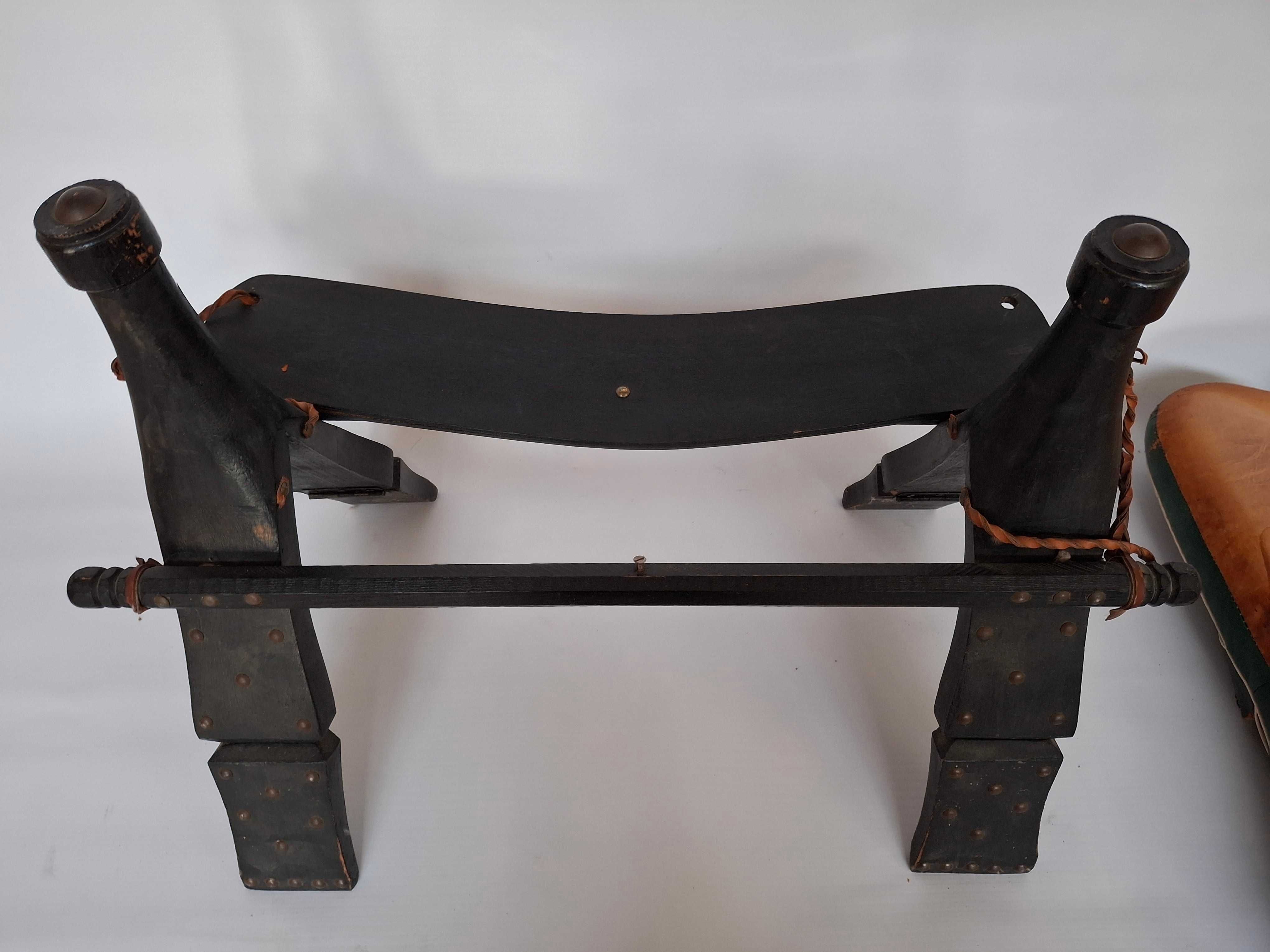 pufa koziołek vintage retro podnóżek 58x31x38 stary składany