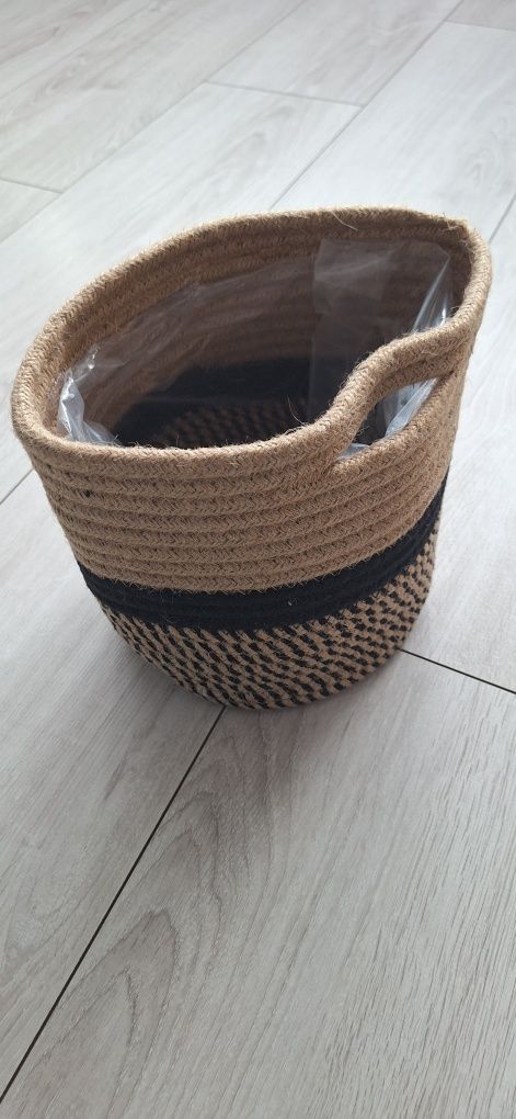 Kosz/osłonka na rośliny bawełna pleciona