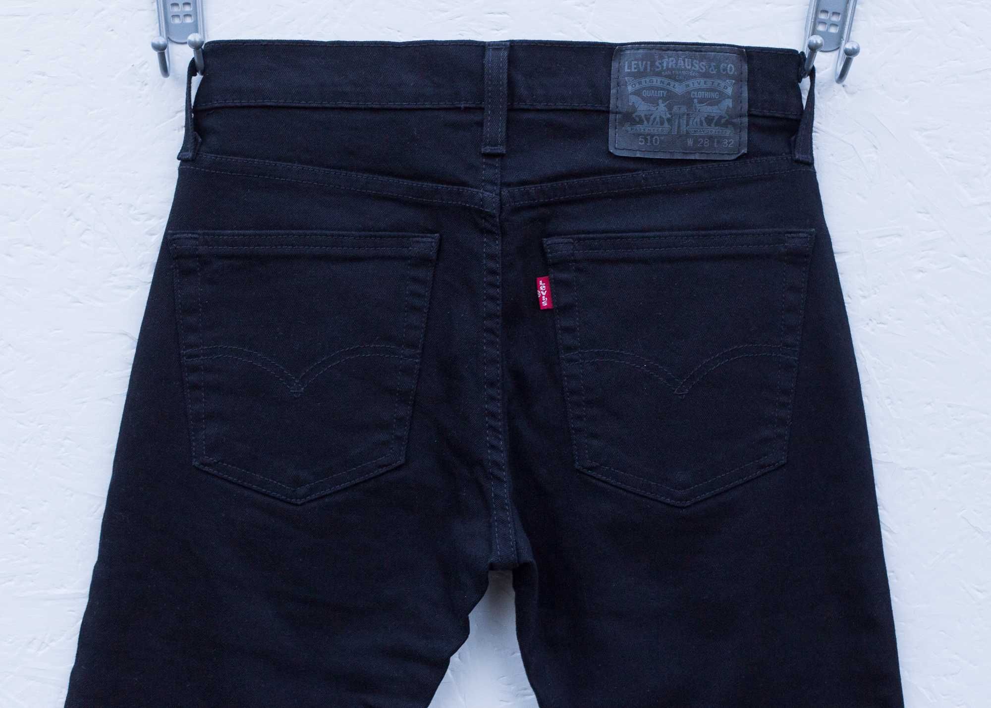 Spodnie jeansy Levi's 510 W28 L32 czarne slim fit rurki