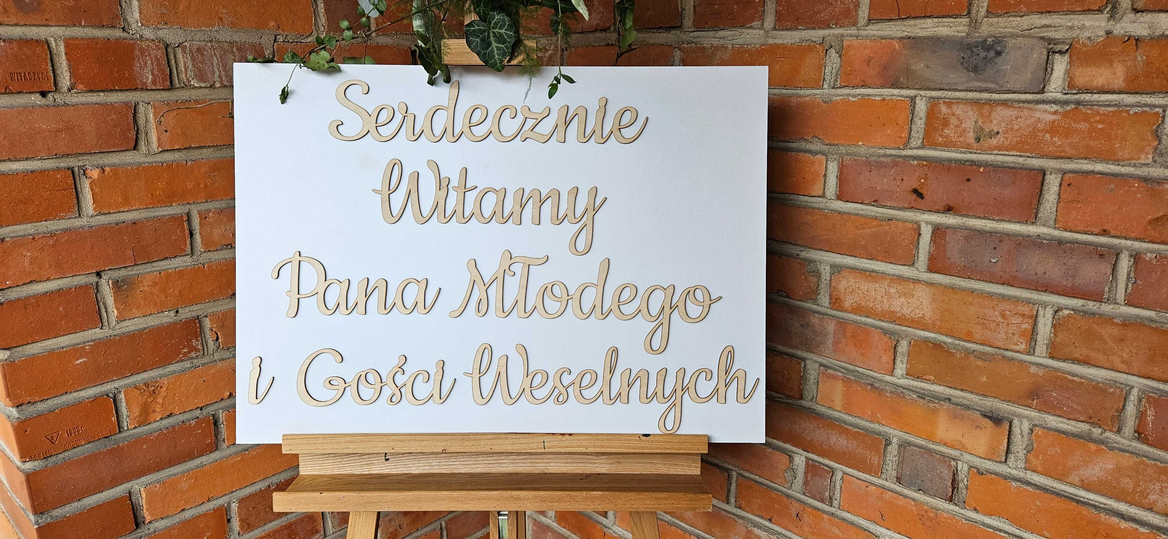 witamy pana młodego i gości  tablica powitalna wesele dom rodzinny