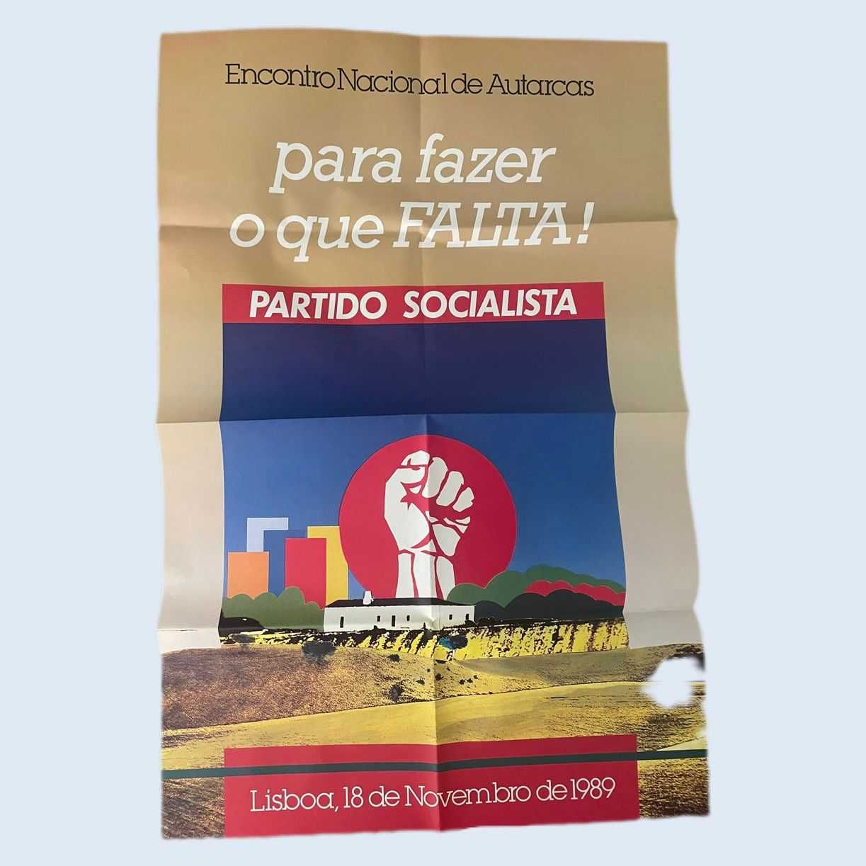 Cartaz Encontro Nacional Autarcas Partido Socialista 18 Novembro 1989