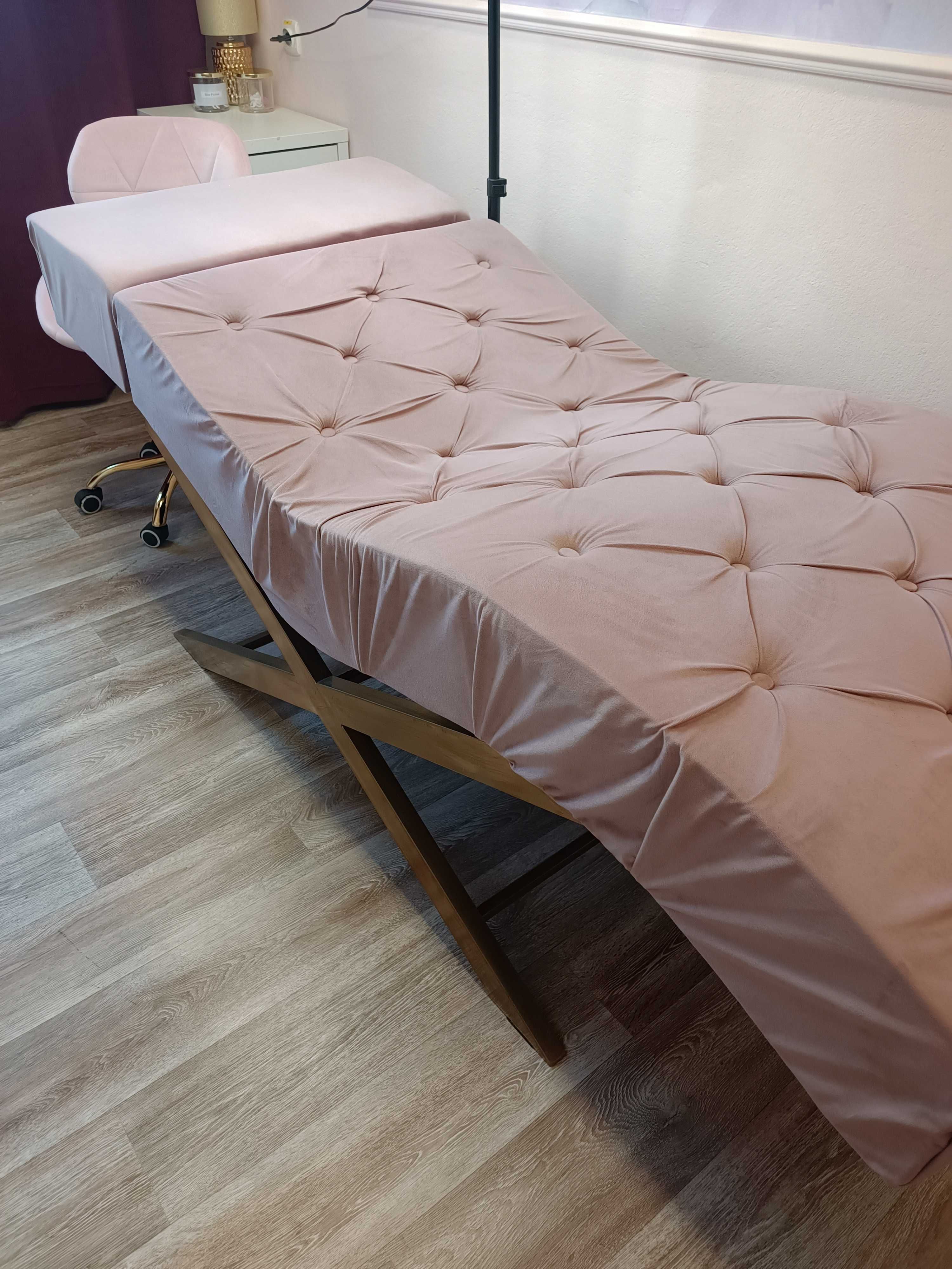 Łóżko kosmetyczne Leżanka do rzęs anatomiczne do salonu pikowane