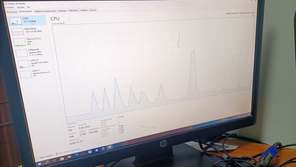 Portátil gamerl i7 com ecrã avariado
