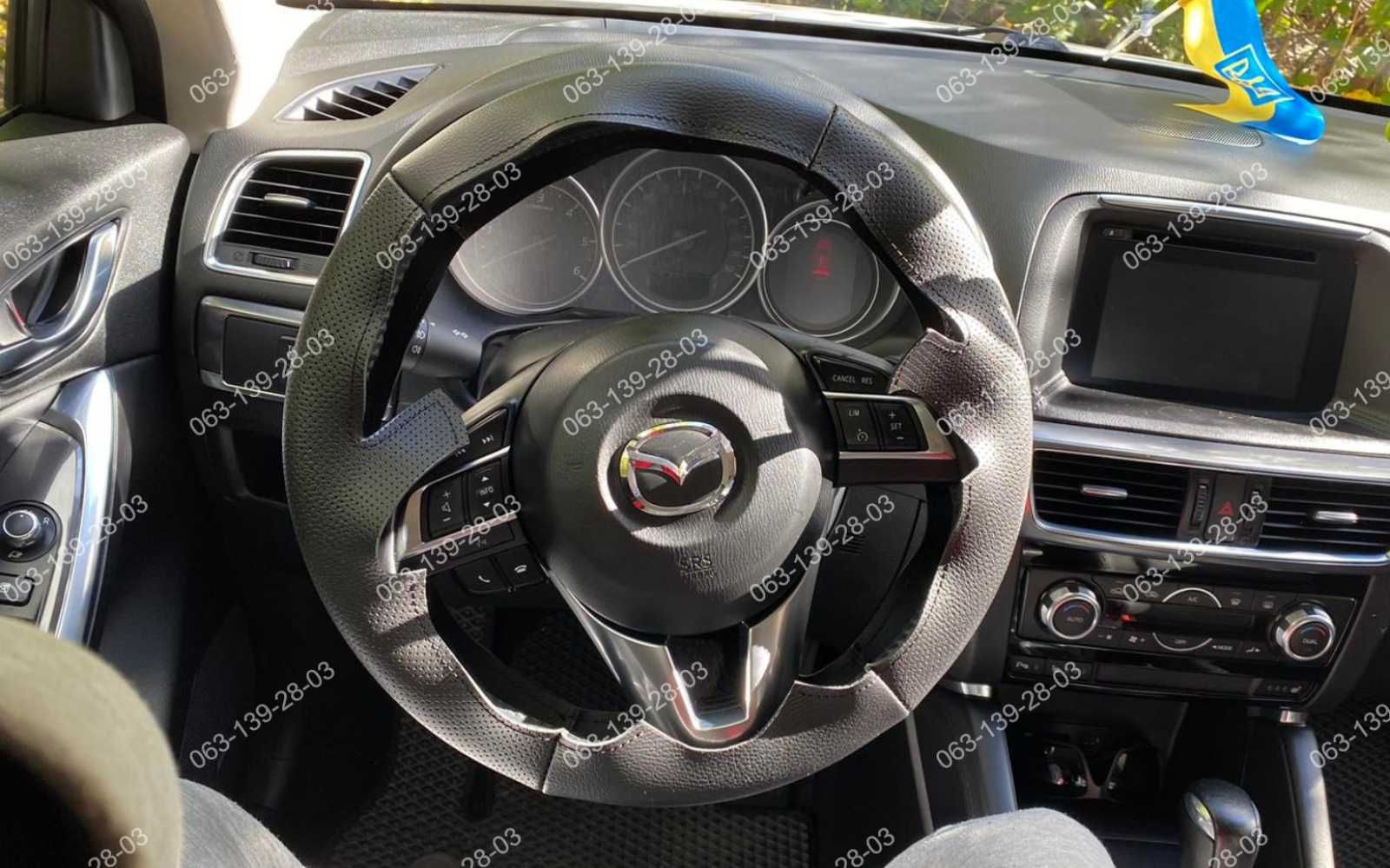 Mazda 3 5 6 CX-5 CX-7 CX-9 Оплетка чехол на руль Кожа Винил Мазда