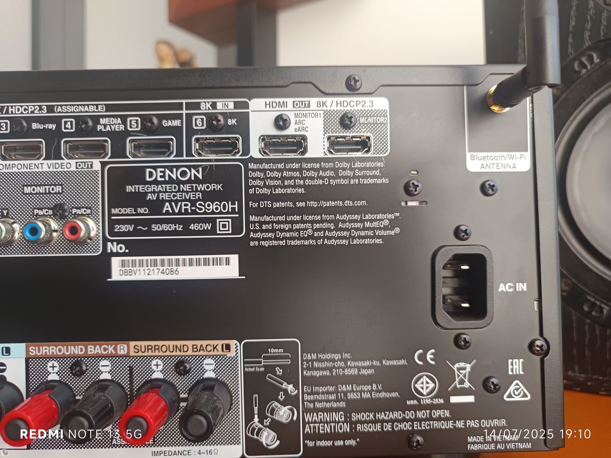 Amplificador av Denon AVR S 960h