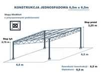 Konstrukcja skręcana wiata rolna garaż 6,5 x 6,5m Hala Magazyn Blacha