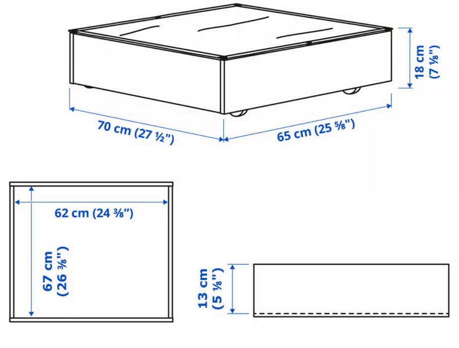 Caixa arrumação cama (ikea-vardö)