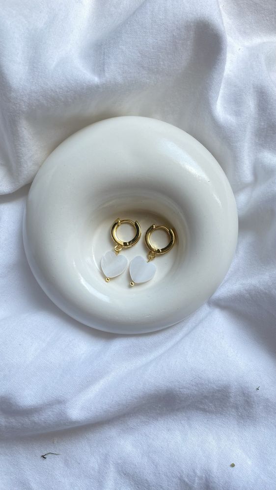 Сережки з серцями .Ручна робота