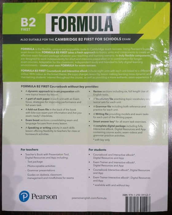 B2 First Formula - coursebook without key | Livro novo - embalado