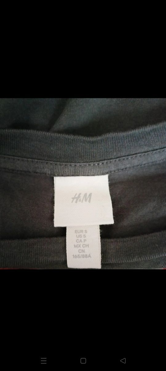 Ciemnoszary t shirt damski koszulka H&M S M