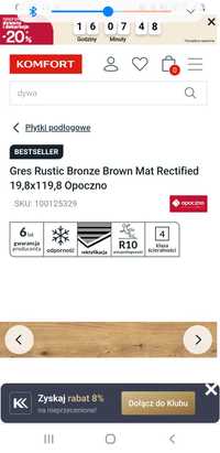 OPOCZNO Gres Rustic Bronze Brown Mat Rectified 19,8x119,8