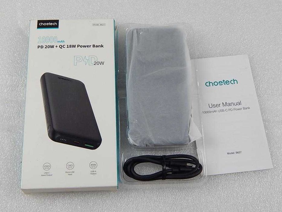 Повербанк Choetech PD 20W + QC USB-A/USB-C 18W 10000mAh (новый)