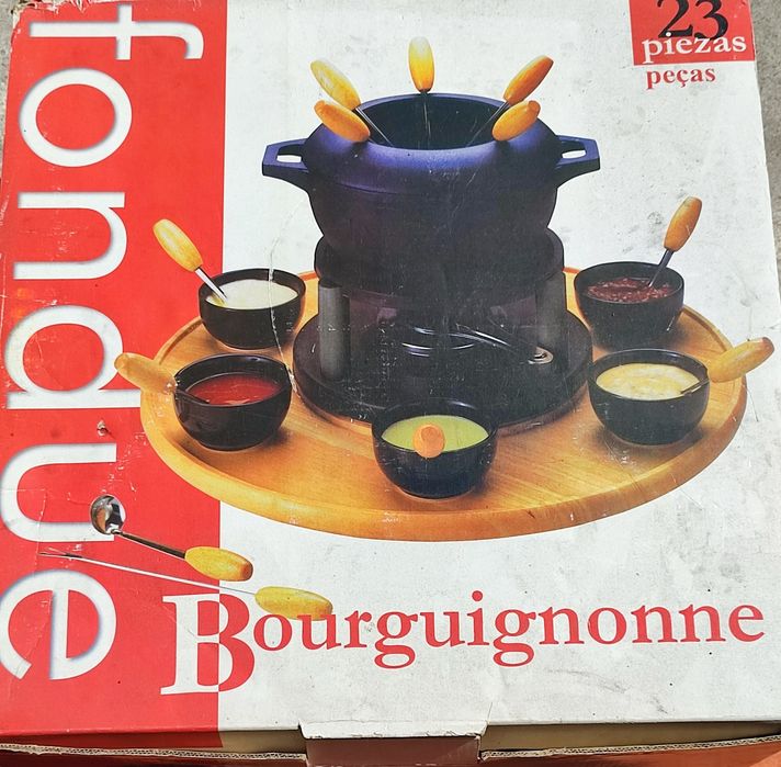 Conjunto fondue 23 peças 6 pessoas. Base rotativa.